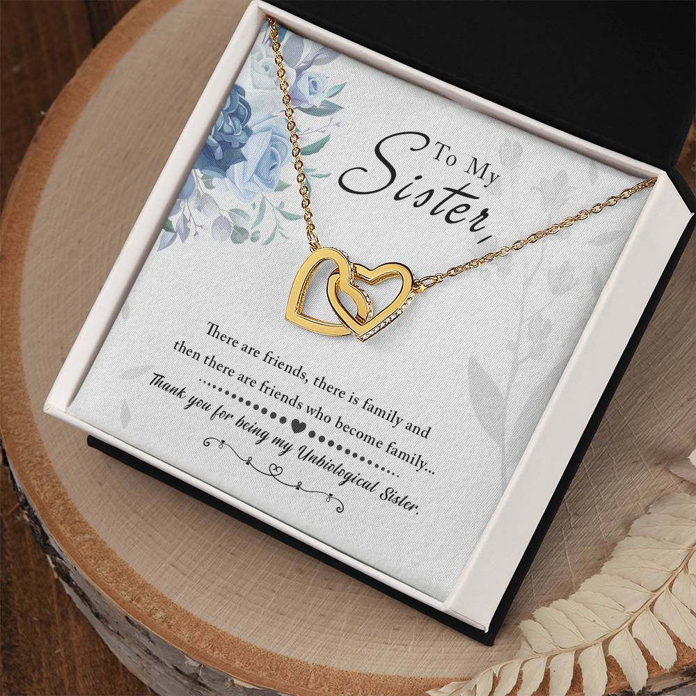 To My Sister, Thank You For Everything - Interlocking Heart Necklace