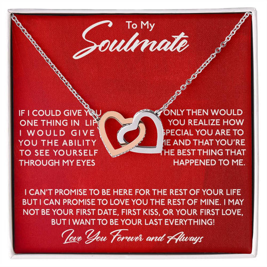 To My Soulmate, You Are Special To Me - Interlocking Heart Necklace