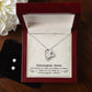 To My Unbiological Sister, Sister By Heart - Forever Love Necklace + Clear CZ Earrings