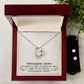 To My Unbiological Sister, Sister By Heart - Forever Love Necklace + Clear CZ Earrings