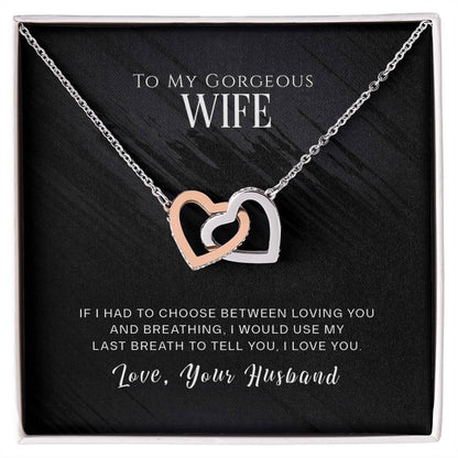 To My Wife, I Love You - Interlocking Heart Necklace