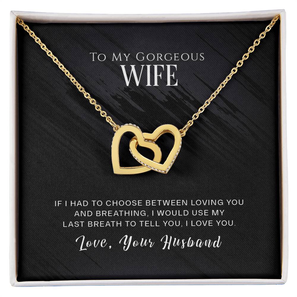 To My Wife, I Love You - Interlocking Heart Necklace