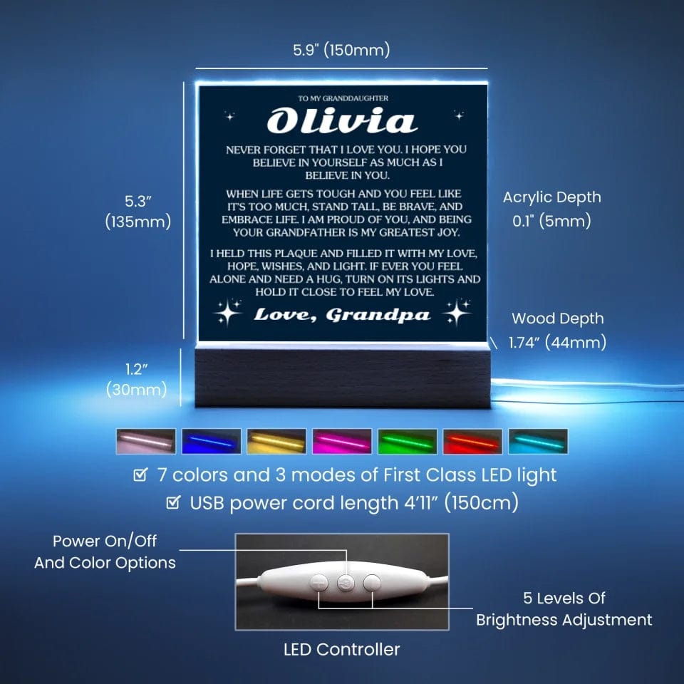 Design informational graphic for Acrylic Engraved  LED features - 3