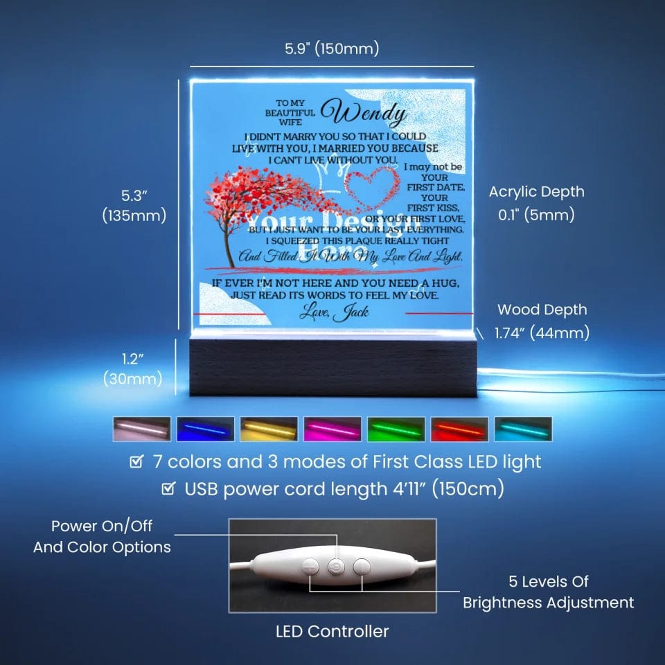 Design informational graphic for Acrylic Engraved  LED features - 3