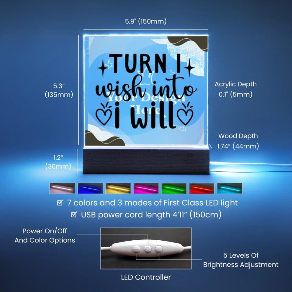 Design informational graphic for Acrylic Engraved  LED features - 3