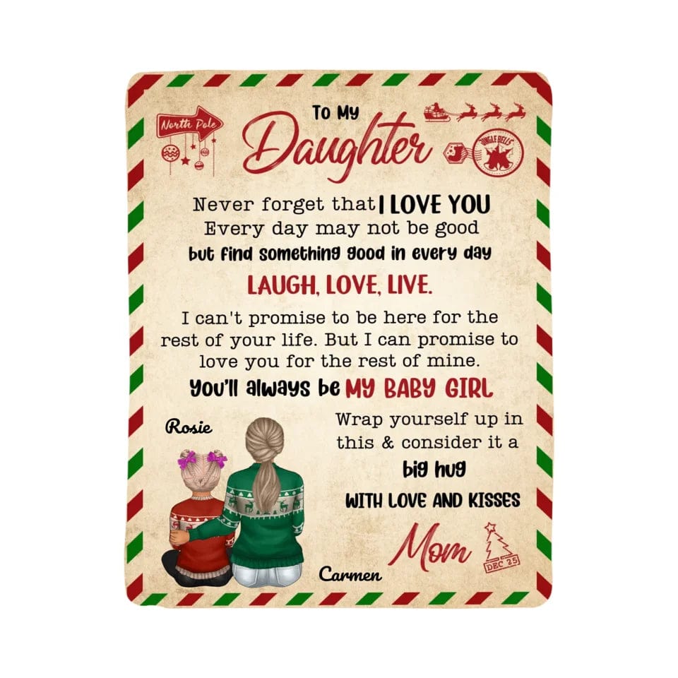 Personalized Big Hug Blanket - Mother To Daughter