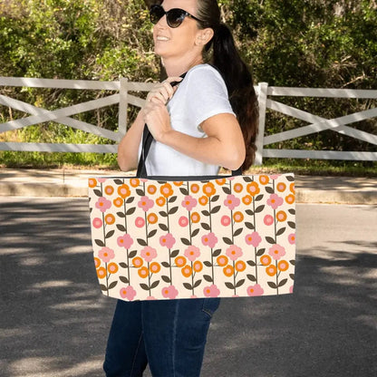 Retro Floral Tote Bag