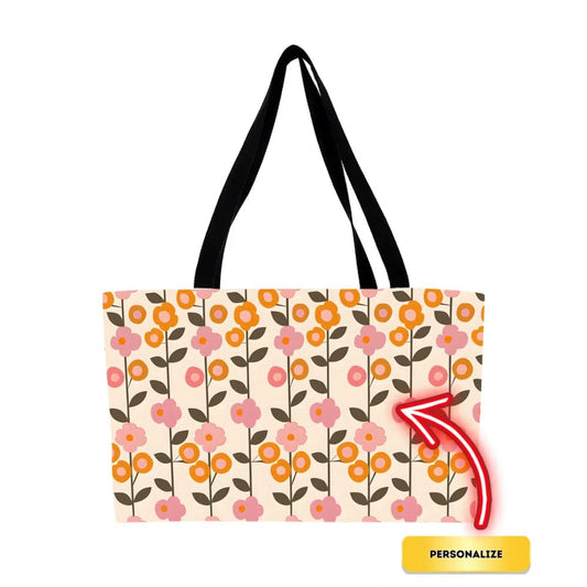 Retro Floral Tote Bag