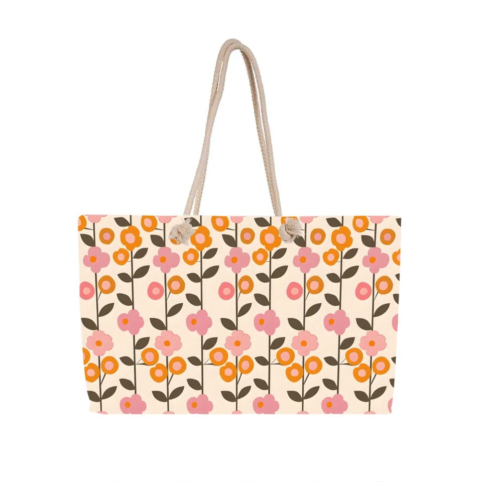 Retro Floral Tote Bag