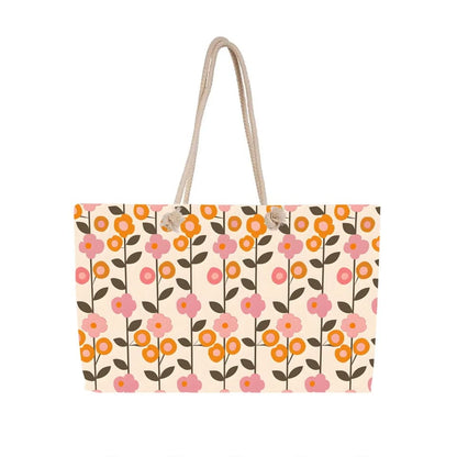 Retro Floral Tote Bag