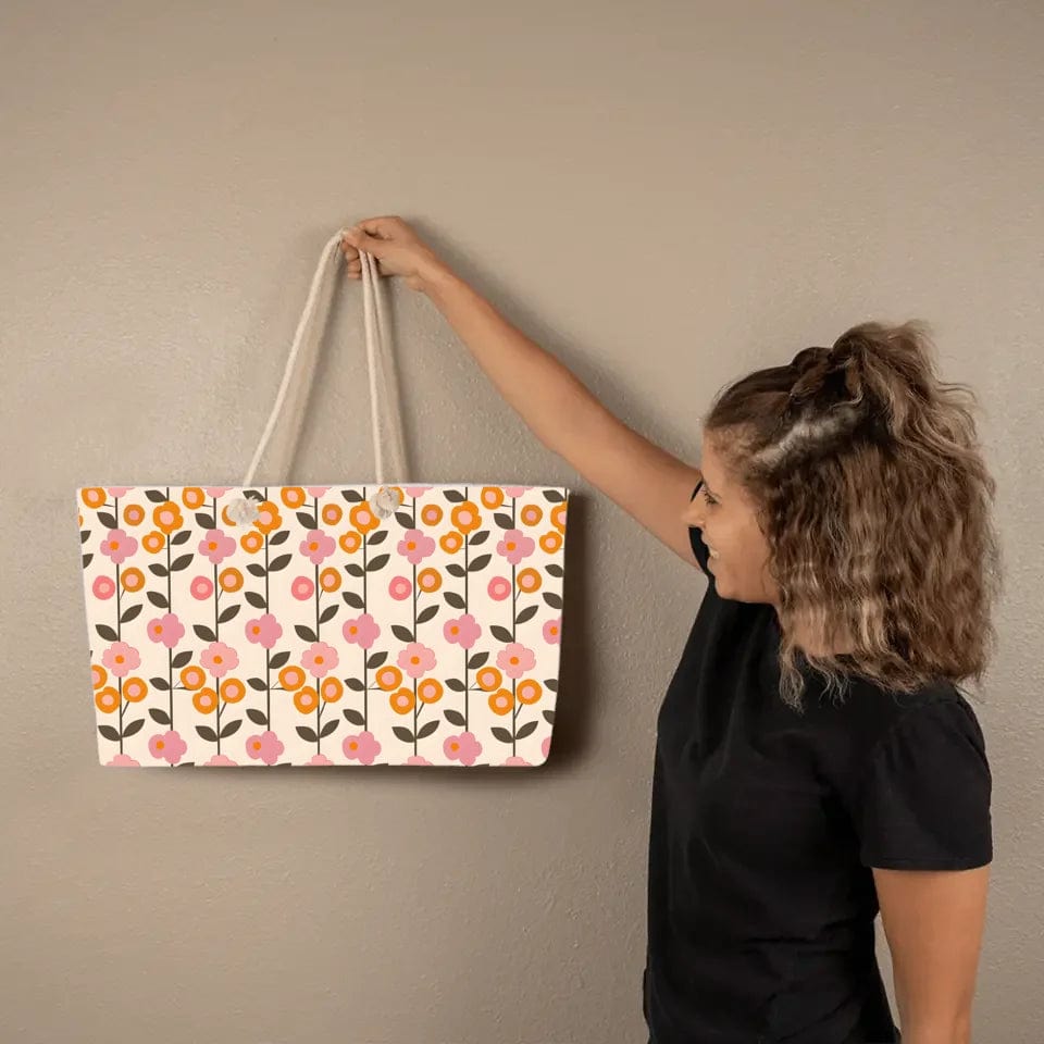 Retro Floral Tote Bag