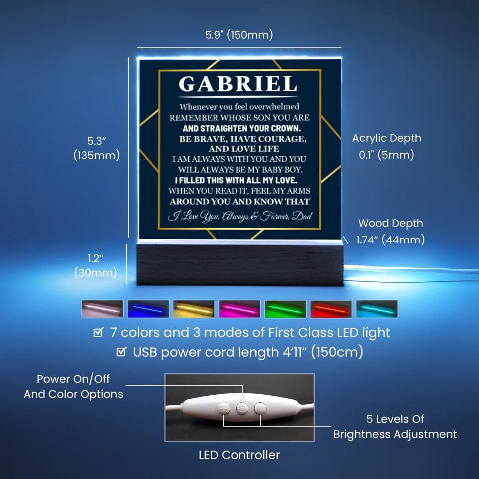 Design informational graphic for Acrylic Engraved  LED features - 3