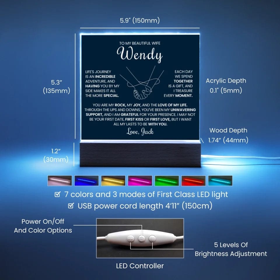 Design informational graphic for Acrylic Engraved  LED features - 3