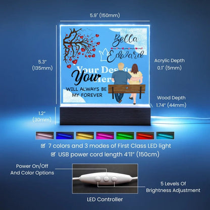 Design informational graphic for Acrylic Engraved  LED features - 3